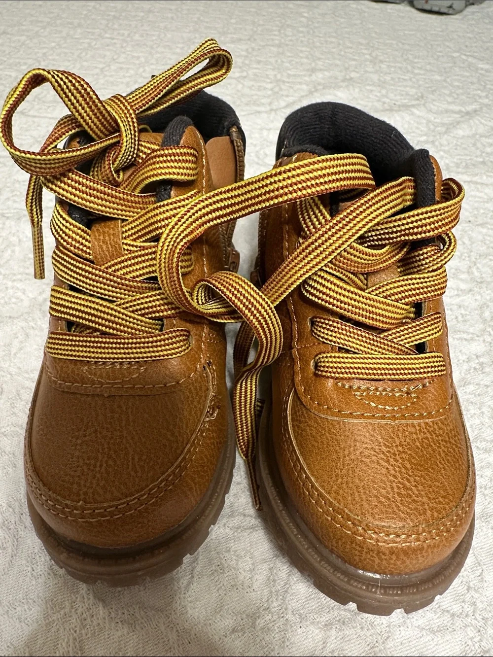 Carter's Brown Tan Kids Lace-Up Ankle Boots - Size 7